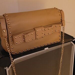 Zara Tan Studded Crossbody Bag